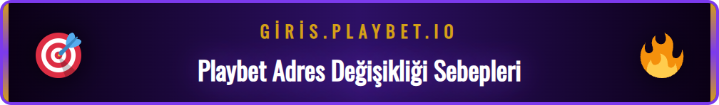 Playbet güncel adresi değişimini anlatan mor ve altın renkli şema.