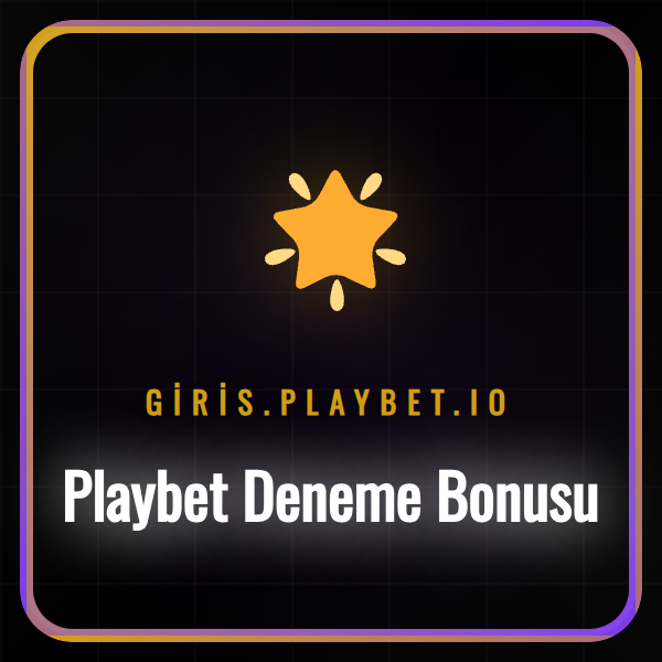 Playbet deneme bonusu kampanyasının altın ve mor renkli tanıtım afişi.