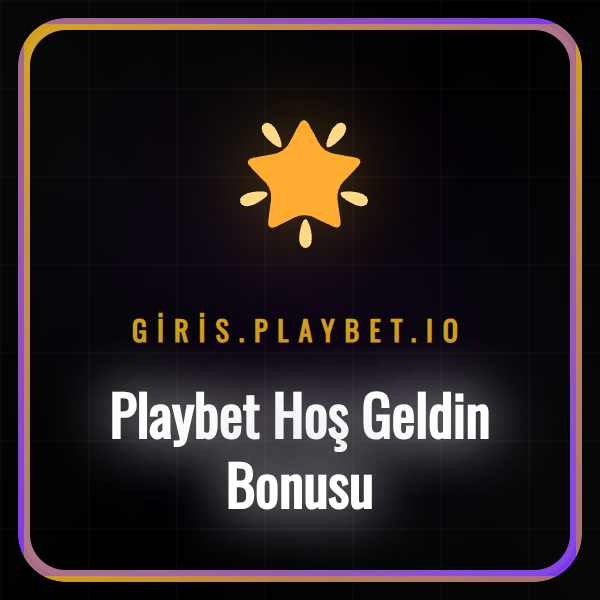 Playbet hoş geldin bonusu kampanyasının mor ve altın renkli logosu.